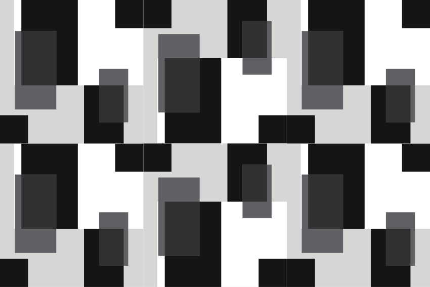 Covor de vinil geometric blocuri colorate alb-negru - TenStickers