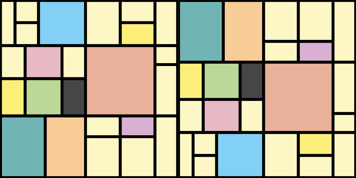 Covor de vinil geometric cu blocuri colorate în patchwork - TenStickers