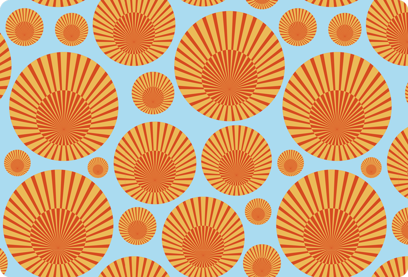 Covor de vinil geometric soarele anilor '70 - TenStickers