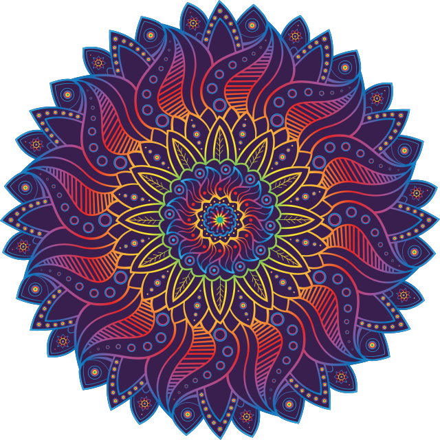 Covor de vinil geometric mandala curcubeu - TenStickers