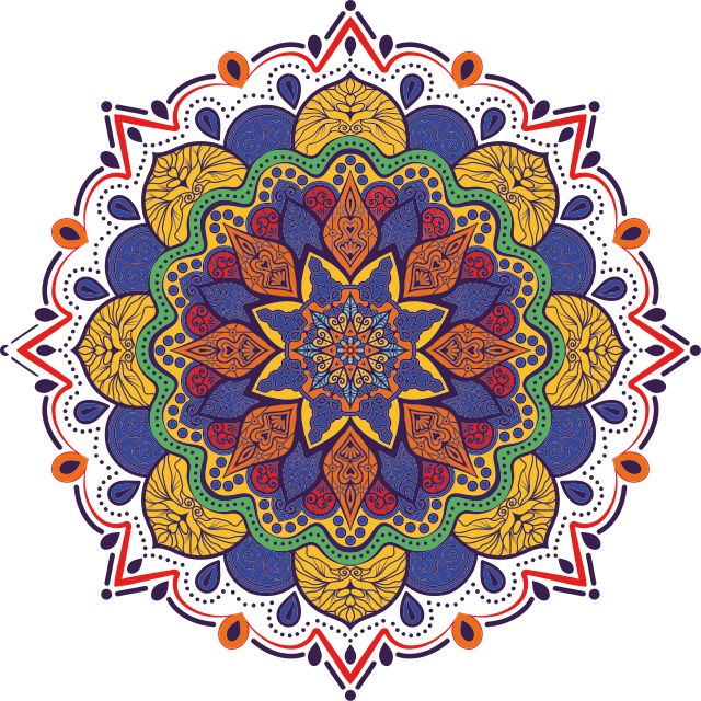 Covor de vinil geometric cu mandala florilor colorate - TenStickers