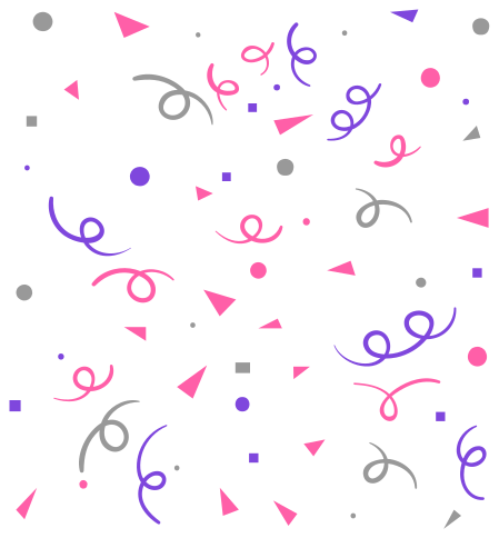 Covor de vinil geometric confetti gri roz și mov - TenStickers