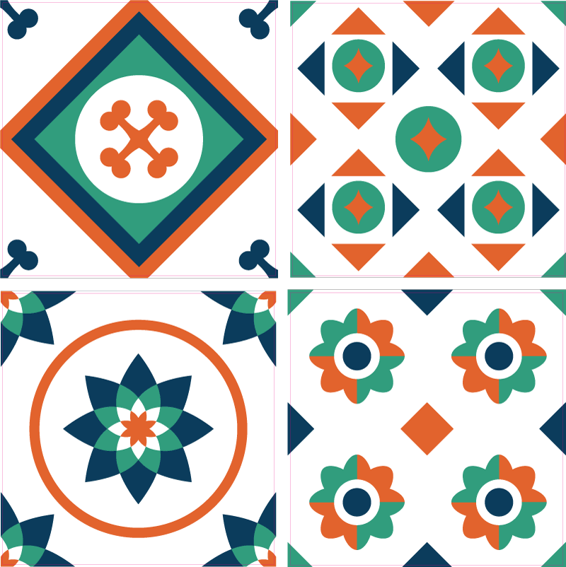Covor de vinil geometric plăci geometrice - TenStickers