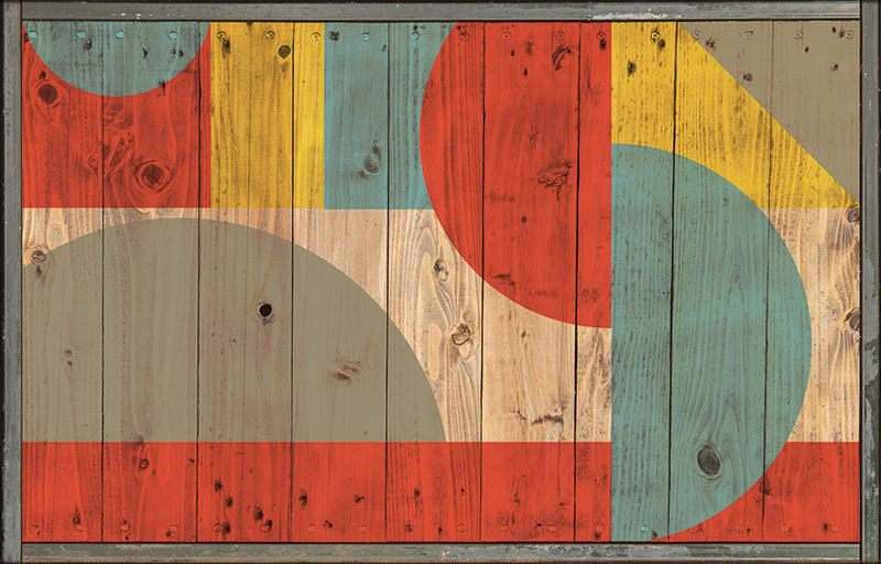 Covor de vinil geometric cu aspect de lemn - TenStickers