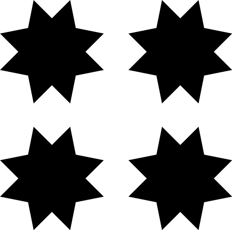 Covor de vinil geometric forme stea negre - TenStickers