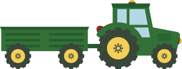 Covor de vinil pentru copii tractor verde și vagon - TenStickers