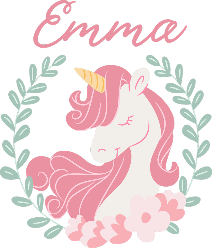 Covor de vinil pentru copii prințesa unicorn cu nume - TenStickers