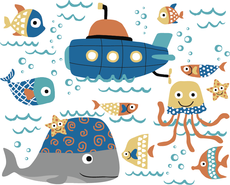 Covor de vinil pentru copii cu motive marine - TenStickers