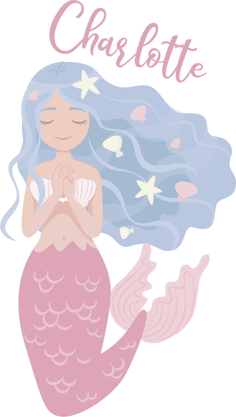 Covor de vinil pentru copii sirena colorată - TenStickers