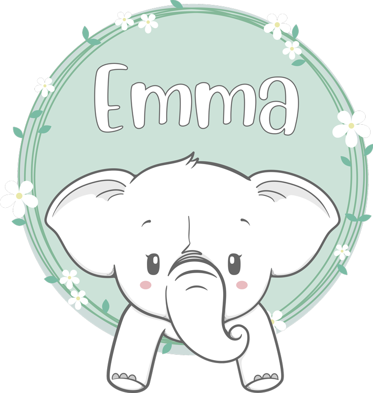 Covor de vinil pentru copii elefanți cu nume - TenStickers