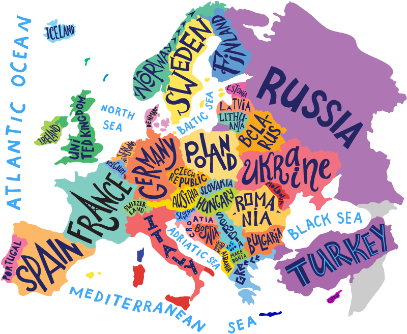 Covor de vinil pentru copii mapa europei pentru joacă - TenStickers