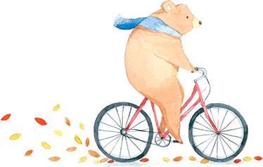 Covor de vinil pentru copii urs pe bicicletă - TenStickers