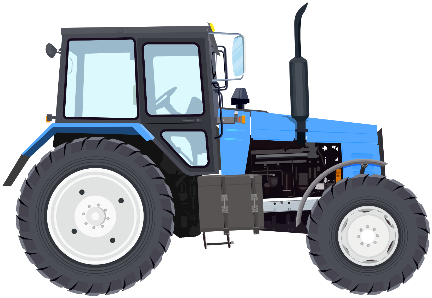 Covor de vinil pentru copii tractor modern albastru - TenStickers
