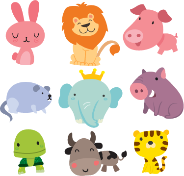 Covor de vinil pentru copii cu autocolante animale - TenStickers