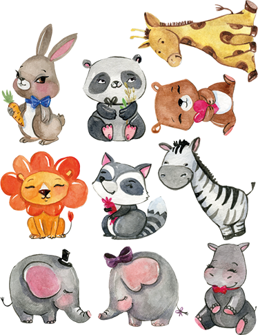 Covor de vinil pentru copii cu autocolante animale junglă - TenStickers
