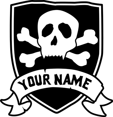 Covor de vinil pentru copii cu craniu de pirat personalizat - TenStickers
