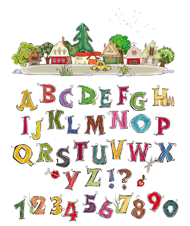Covor de vinil pentru copii cu alfabet și numere colorate - TenStickers