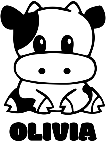 Covor de vinil pentru copii vacă alb-negru personalizată - TenStickers