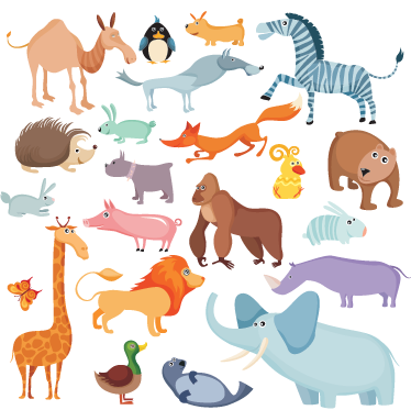 Covor de vinil pentru copii cu autocolante animale sălbatice - TenStickers