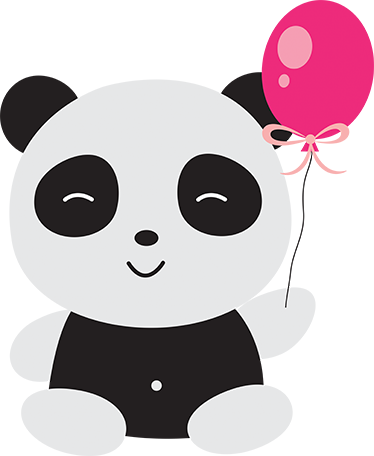 Covor de vinil pentru copii panda cu balon roz - TenStickers