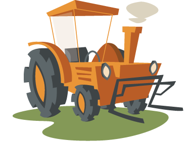 Covor de vinil pentru copii tractor portocalie - TenStickers