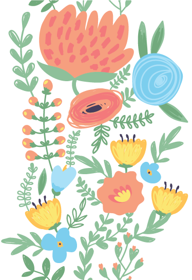 Covor de vinil pentru copii autocolant floral pentru ușă - TenStickers