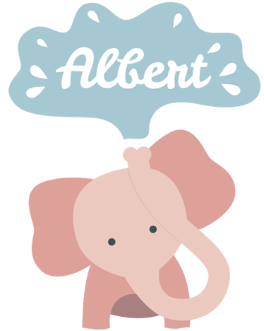 Covor de vinil pentru copii elefant cu nume - TenStickers