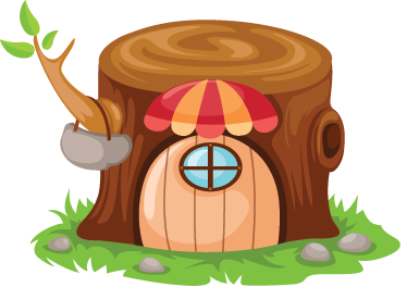 Covor de vinil pentru copii casa cu trunchi - TenStickers