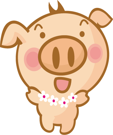 Covor de vinil pentru copii porc hawaian - TenStickers