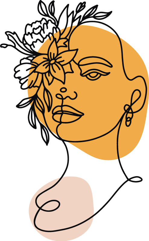 Covor vinil dormitor portret minimalist de femeie - TenStickers