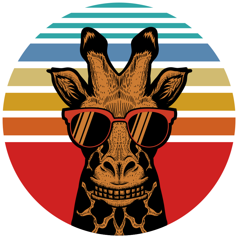 Covor vinil dormitor girafă hipster - TenStickers