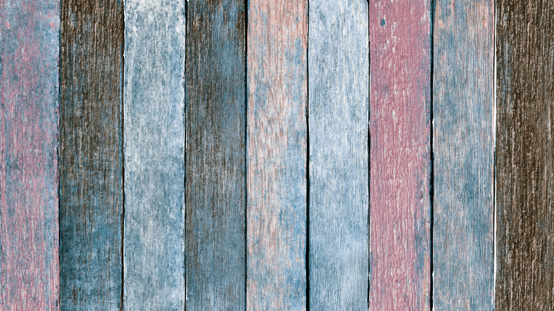 Covor vinil dormitor cu efect de lemn colorat rustic - TenStickers