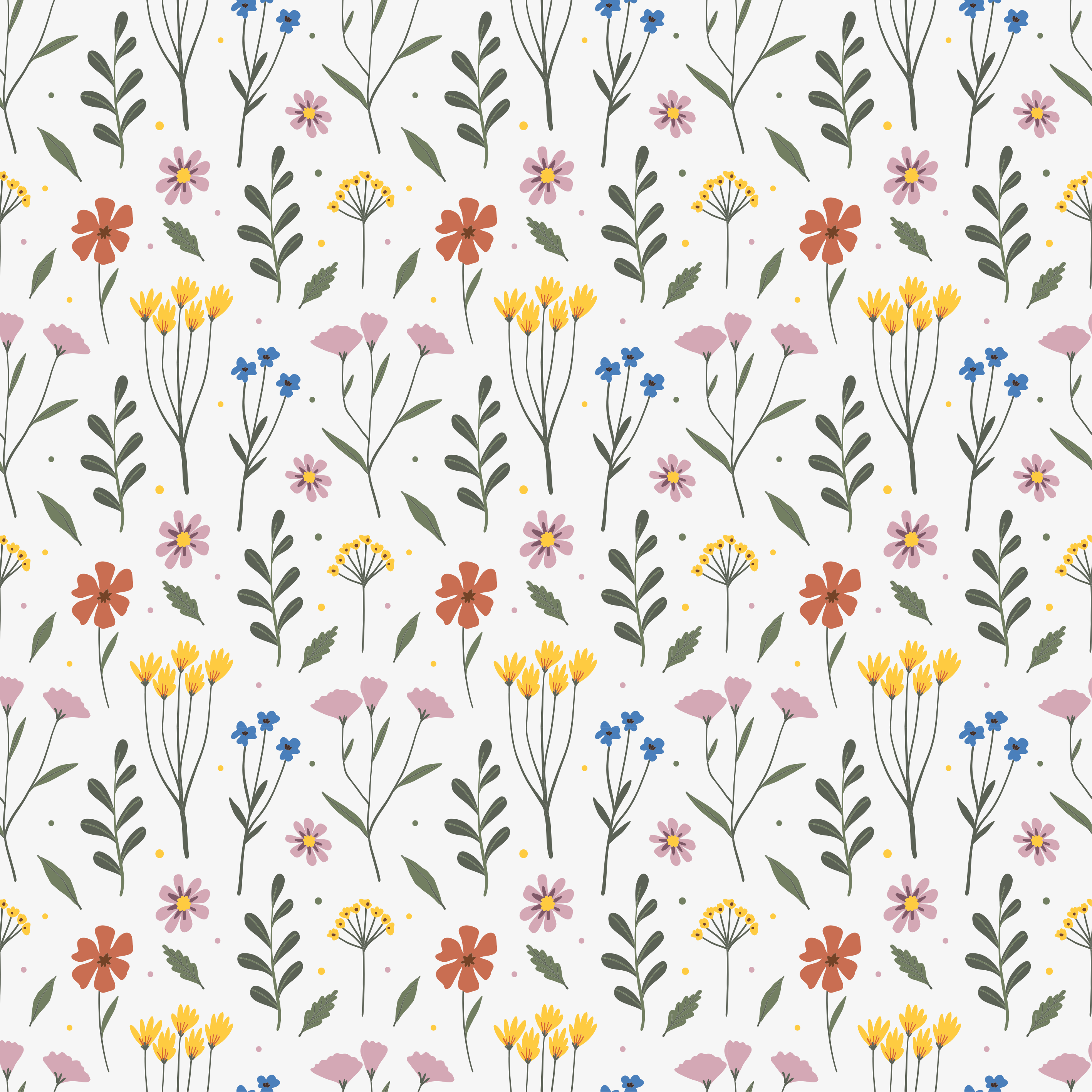 Covor vinil dormitor cu model flori multicolore - TenStickers