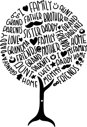 Covor vinil dormitor termeni de familie - TenStickers
