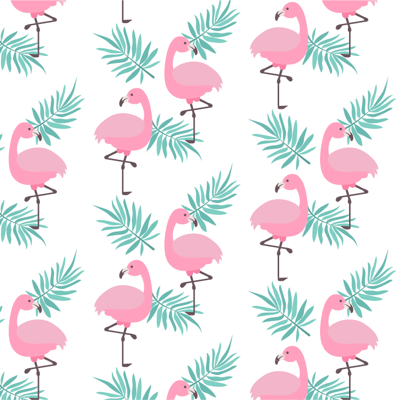 Covor vinil dormitor flamenco tropical pattern - TenStickers