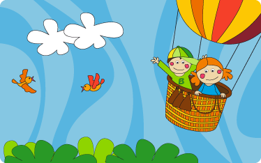 Covor de vinil pentru copii zburând cu balonul - TenStickers