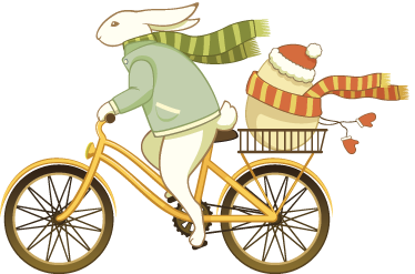 Covor de vinil pentru copii iepuraș pe bicicletă - TenStickers