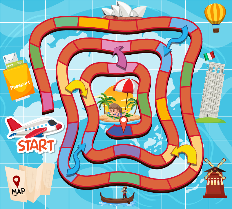 Covor de vinil jocuri pentru călătorii cu board game-uri - TenStickers