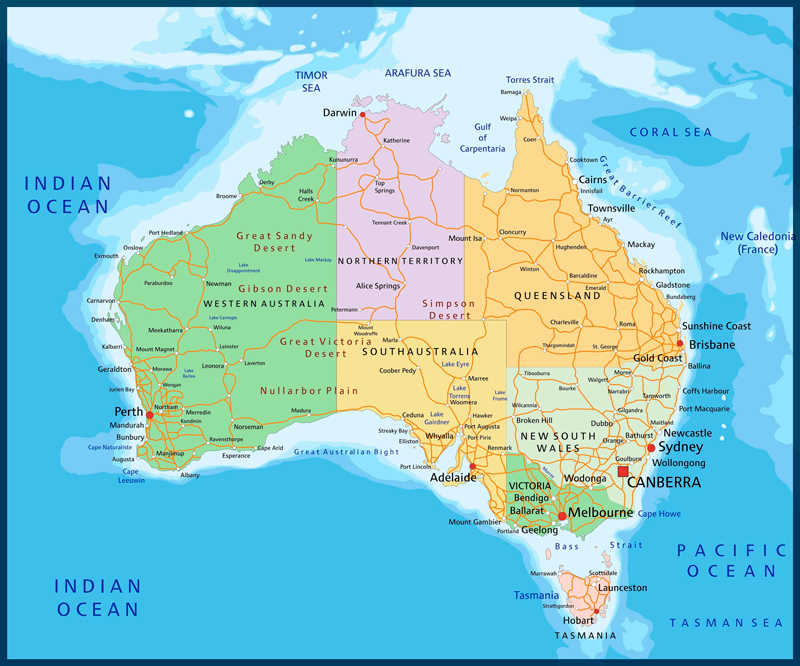 Covor de vinil harta lumii hartă politică australia - TenStickers