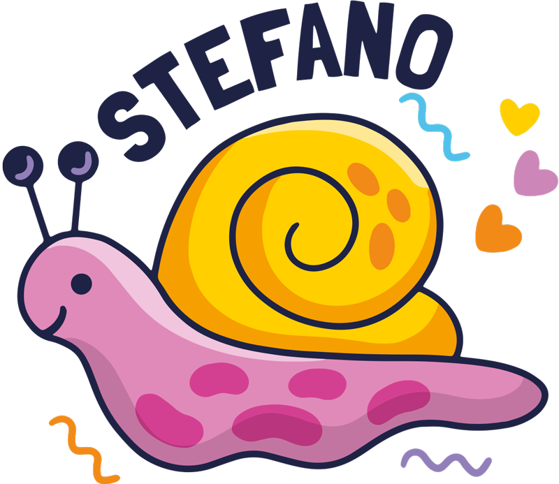 Covor de vinil pentru copii melc colorat cu nume - TenStickers