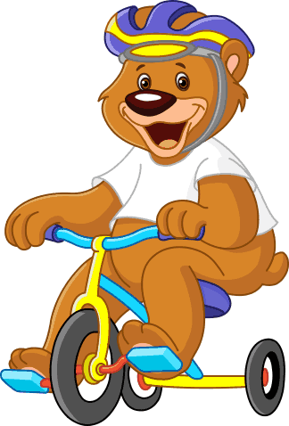 Covor de vinil pentru copii cu ursuleț biciclist - TenStickers