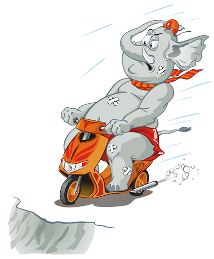 Covor de vinil pentru copii elefanți pe motocicletă - TenStickers