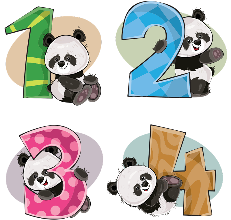 Covor de vinil pentru copii 4 panda - TenStickers