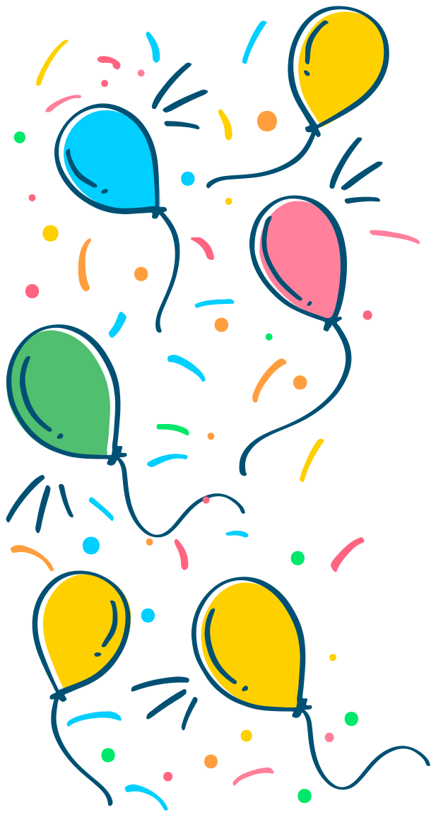 Covor de vinil pentru copii cu balon confetti - TenStickers