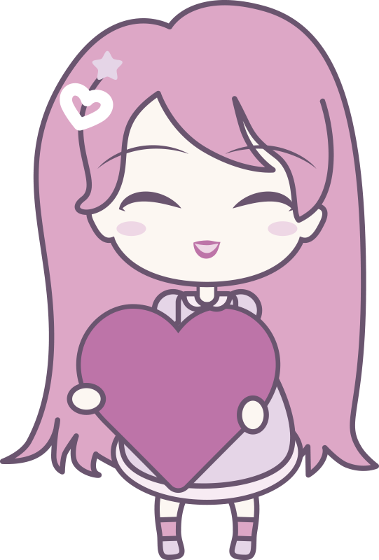 Covor de vinil pentru copii cu fetiță anime iubitoare - TenStickers