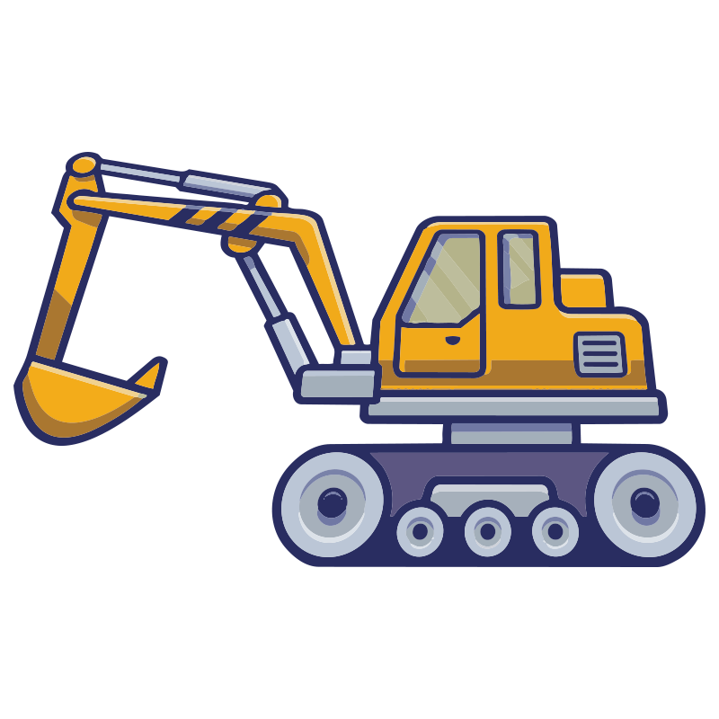 Covor de vinil pentru copii excavator galben tipic - TenStickers