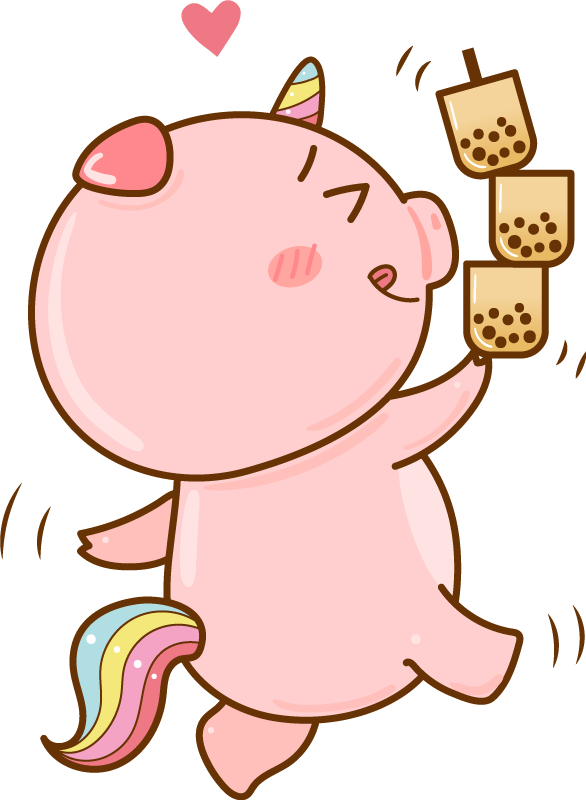 Covor de vinil pentru copii porc unicorn desenat - TenStickers