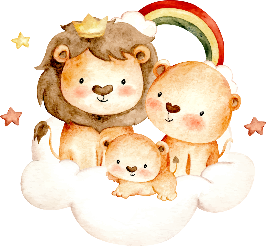 Covor de vinil pentru copii animale cu stele și nori - TenStickers
