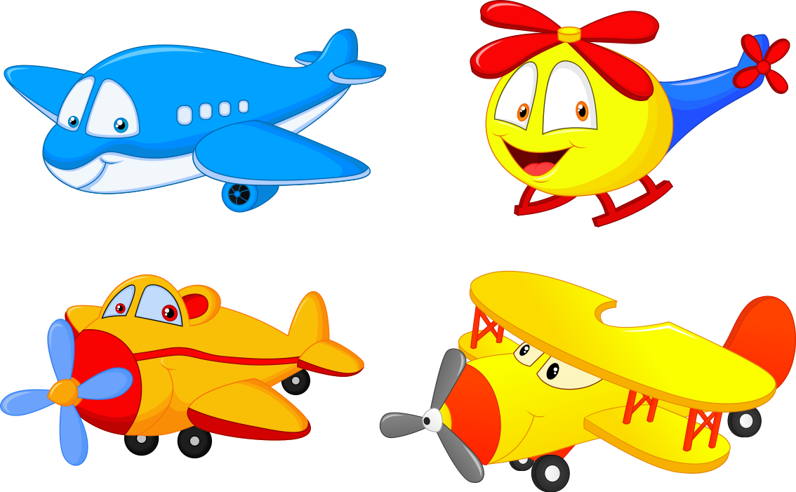 Covor de vinil pentru copii avioane și elicoptere cu fețe - TenStickers