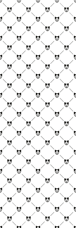 Covor de vinil pentru baie model geometric câini alb-negru - TenStickers